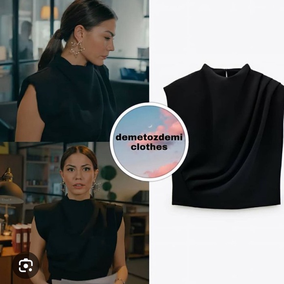 ZARA Shoulder pad Top - Picture 3 of 6